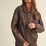 Espresso Twist Faux Leather Jacket