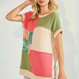 Summer Style Top - Coral/Avocado
