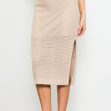 Bellagio Crochet Skirt - Taupe