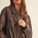 Espresso Twist Faux Leather Jacket