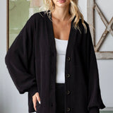 Sweet Elegance Ribbed Sweater - Black