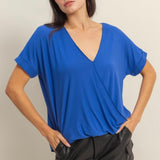 Level Up Wrap Tee  - Cobalt