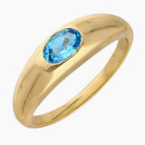 Swiss Blue Topaz Solitaire Ring