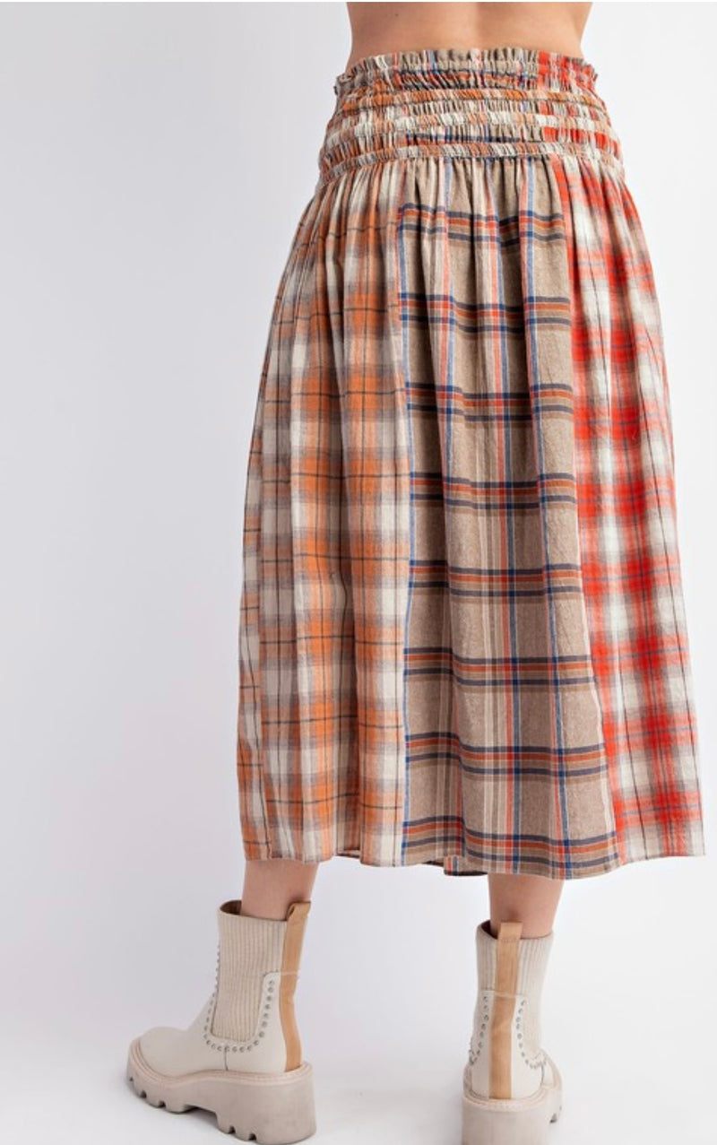 Cinnamon Latte Plaid Skirt