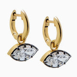 Lab Grown Diamond Marquise Encased Dangling Huggie Earring