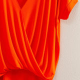 Level Up Wrap Tee  - Tomato