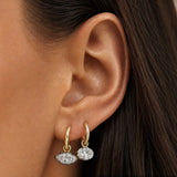 Lab Grown Diamond Marquise Encased Dangling Huggie Earring
