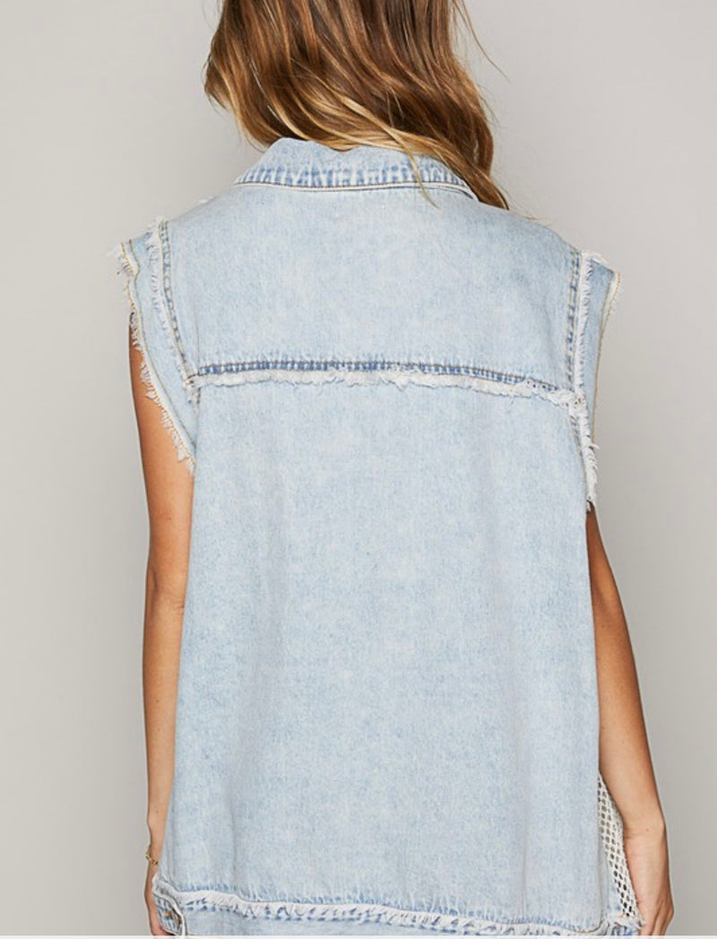 Endless Opportunities Denim Lace Vest