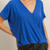 Level Up Wrap Tee  - Cobalt