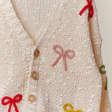 Kiley Bow Cardigan - Ivory