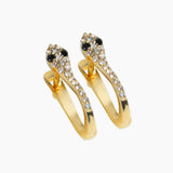 Serpent Hoop Earring - White Topaz & Black Onyx