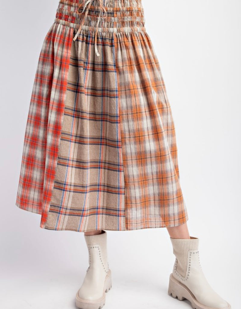 Cinnamon Latte Plaid Skirt