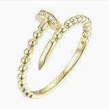 Nail Ring with Pavé Diamonds