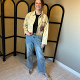 Sequins and Florals Jacket - Tan Sequin