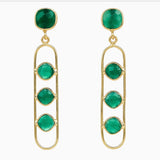 Green Onyx Ladder Earrings