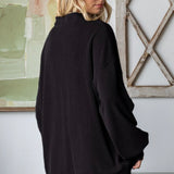 Sweet Elegance Ribbed Sweater - Black
