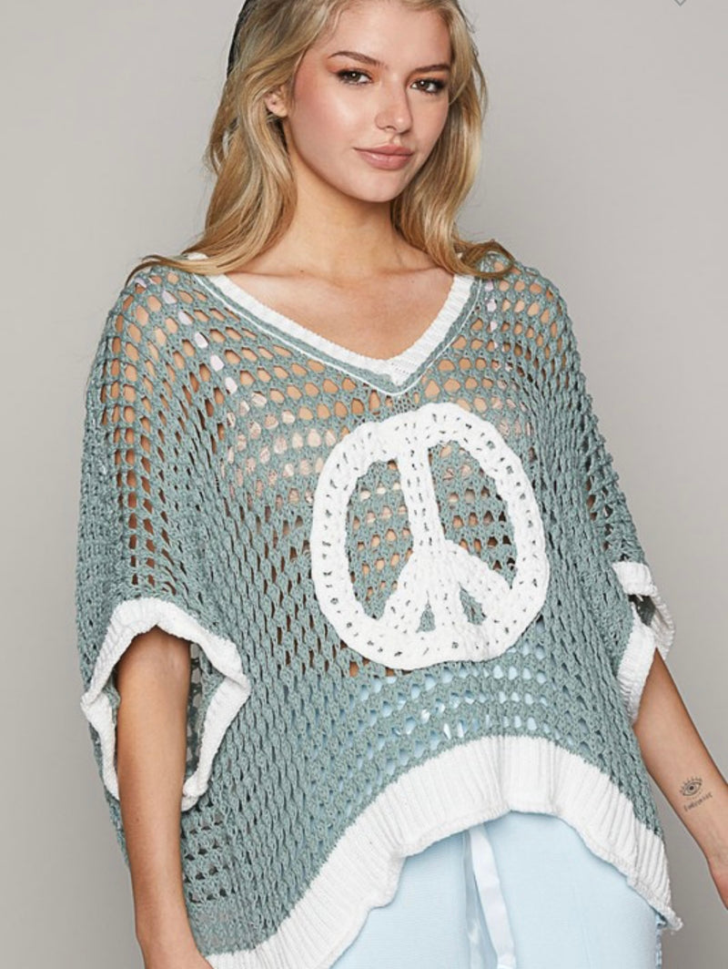 Peace, Love, and Sun Sweater - Sage