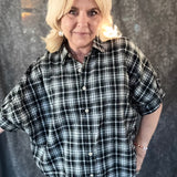 Pumpkin Chai Plaid Button Down - Black