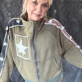 Star Zip Up - Olive