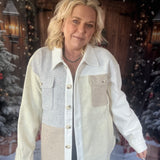 Neutral Moments Shacket- Ivory/Oatmeal