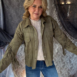 Fringe and Flair Jacket - Olive