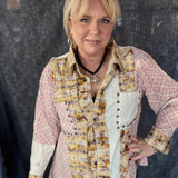 Gwen Quilted Shacket - Mustard Multi