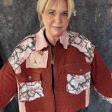 Sutton Patchwork Jacket - Brick Multi