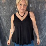 Lacy Moment Tank - Black