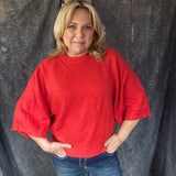 Flutter & Flirt Knit - Tomato Red