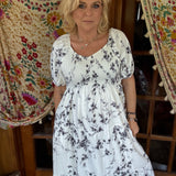 Hidden Glow Floral Dress - Ivory Multi