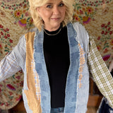 Plaid Inspiration Open Cardi - Green Blue Multi