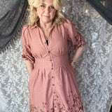 Maeve Midi Dress - Dusty Mauve Multi