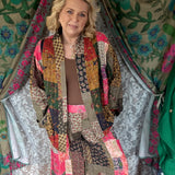 Rachel Quilted Jacket- Navy Pink Multi