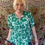 Breeze and Bloom Top - Green Multi