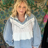 Girly Moment Top  - Denim