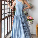 Magic Moments Bubble Dress- LT DENIM