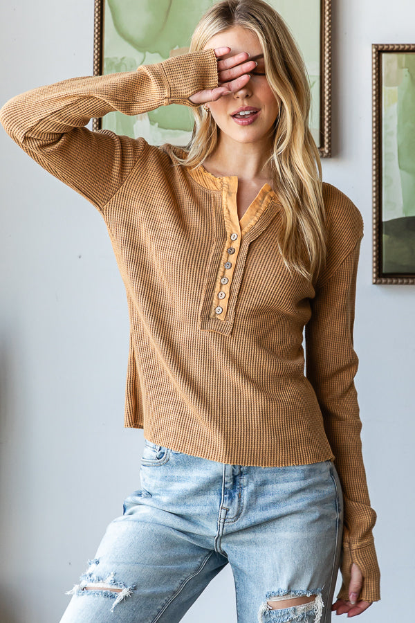 Stay On Point Waffle Knit - COFFEE