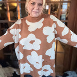 Floral Sweater - toffee/ivory