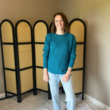 Riley Round Neck Sweater - Ocean Teal