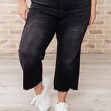 Ryan High Rise Button Fly Wide Leg Crop Jeans