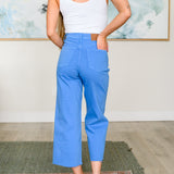 Catch the Day Wide Leg Crop Jeans - Sky Blue