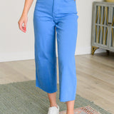 Catch the Day Wide Leg Crop Jeans - Sky Blue