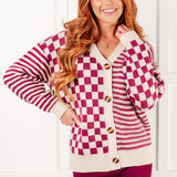 Chic Delight Checkered Cardigan