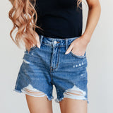 Nova High Rise Distressed Cutoff Shorts