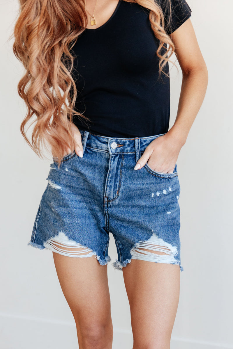 Nova High Rise Distressed Cutoff Shorts