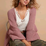 Calling On You Open Cardi-  MAUVE