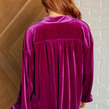 The Best Policy Velvet Balloon Sleeve Top