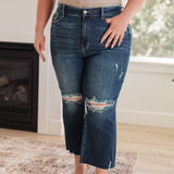 Whitney High Rise Distressed Wide Leg Crop Jeans