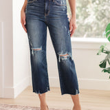 Whitney High Rise Distressed Wide Leg Crop Jeans