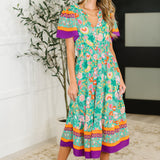 Wildflower Wish Gathered Tier Dress in Mint